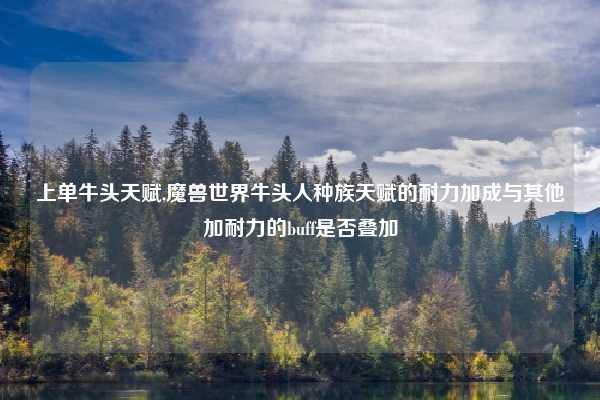 上单牛头天赋,魔兽世界牛头人种族天赋的耐力加成与其他加耐力的buff是否叠加