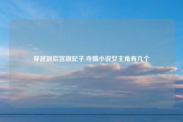 穿越到后宫做妃子,夺嫡小说女主角有几个