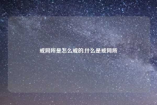 戒同所是怎么戒的,什么是戒同所