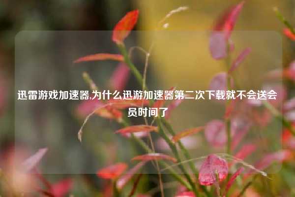 迅雷游戏加速器,为什么迅游加速器第二次下载就不会送会员时间了