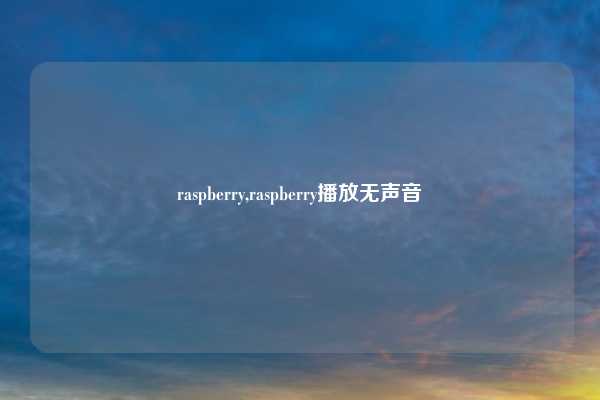 raspberry,raspberry播放无声音