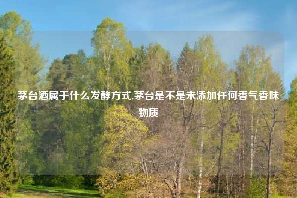 茅台酒属于什么发酵方式,茅台是不是未添加任何香气香味物质