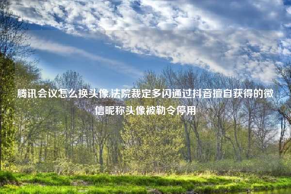 腾讯会议怎么换头像,法院裁定多闪通过抖音擅自获得的微信昵称头像被勒令停用
