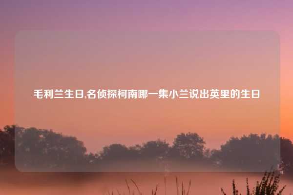 毛利兰生日,名侦探柯南哪一集小兰说出英里的生日