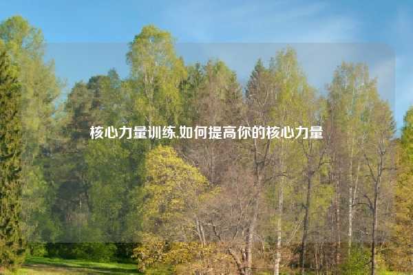 核心力量训练,如何提高你的核心力量
