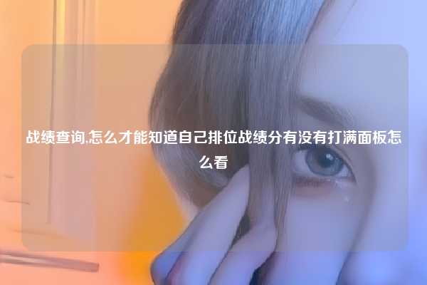 战绩查询,怎么才能知道自己排位战绩分有没有打满面板怎么看