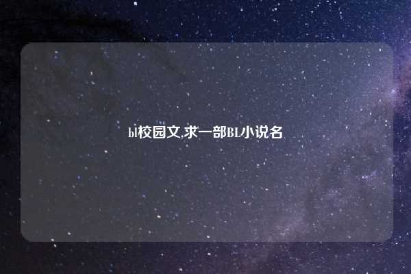 bl校园文,求一部BL小说名