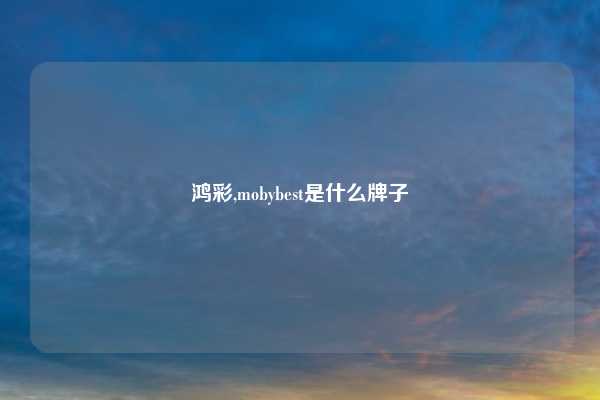 鸿彩,mobybest是什么牌子