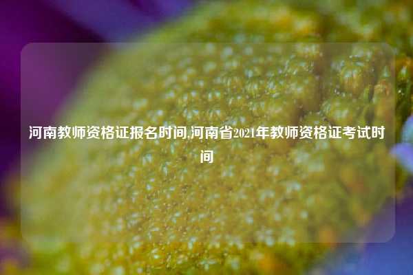 河南教师资格证报名时间,河南省2021年教师资格证考试时间