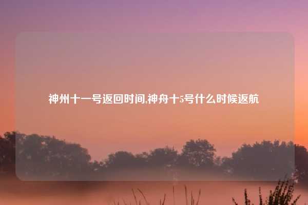 神州十一号返回时间,神舟十5号什么时候返航