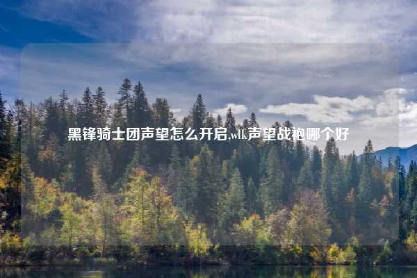 黑锋骑士团声望怎么开启,wlk声望战袍哪个好