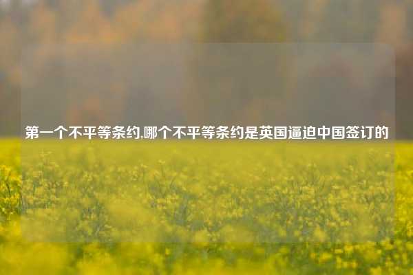 第一个不平等条约,哪个不平等条约是英国逼迫中国签订的