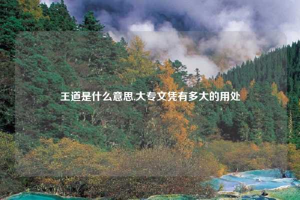 王道是什么意思,大专文凭有多大的用处