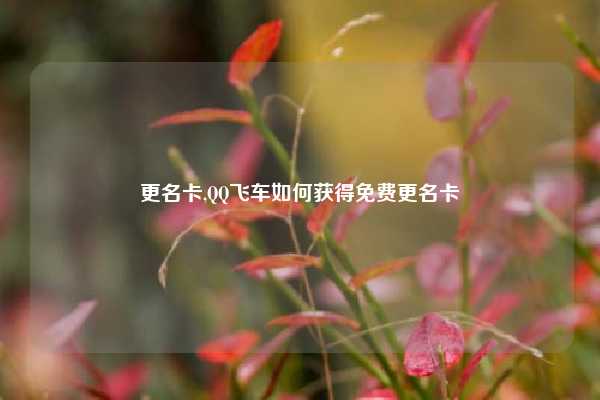 更名卡,QQ飞车如何获得免费更名卡