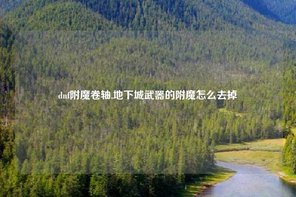 dnf附魔卷轴,地下城武器的附魔怎么去掉