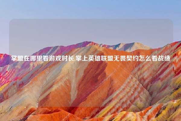 掌盟在哪里看游戏时长,掌上英雄联盟无畏契约怎么看战绩