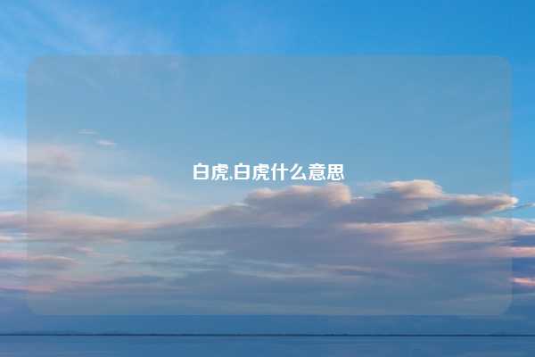 白虎,白虎什么意思