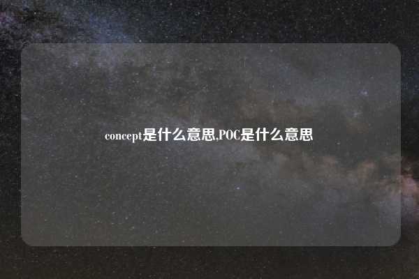 concept是什么意思,POC是什么意思