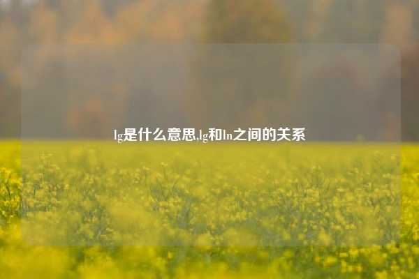 lg是什么意思,lg和ln之间的关系