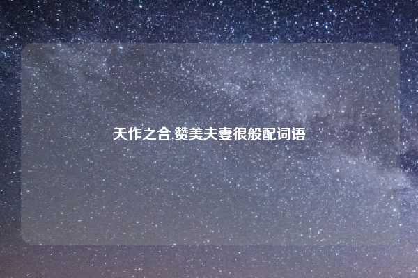 天作之合,赞美夫妻很般配词语