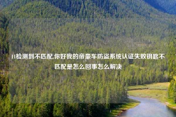 11检测到不匹配,你好我的帝豪车防盗系统认证失败钥匙不匹配是怎么回事怎么解决