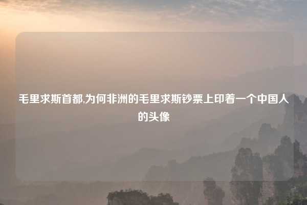 毛里求斯首都,为何非洲的毛里求斯钞票上印着一个中国人的头像