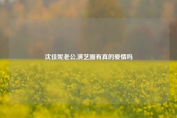 沈佳妮老公,演艺圈有真的爱情吗