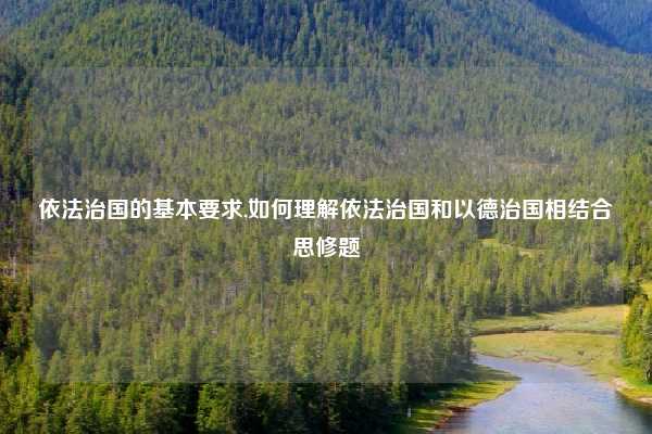 依法治国的基本要求,如何理解依法治国和以德治国相结合思修题