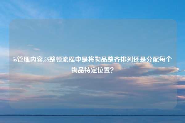5s管理内容,5S整顿流程中是将物品整齐排列还是分配每个物品特定位置？