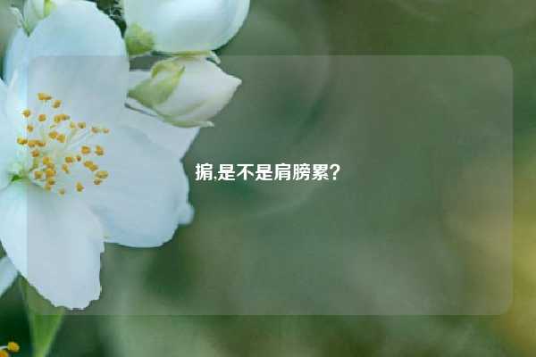 掮,是不是肩膀累？