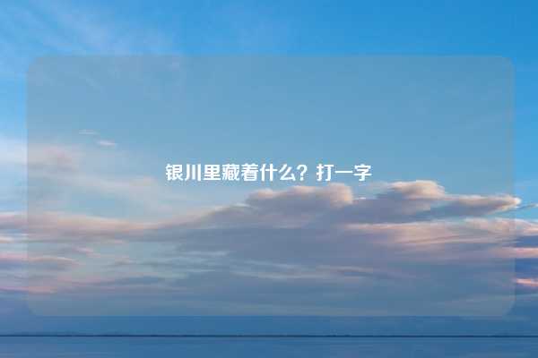 银川里藏着什么？打一字