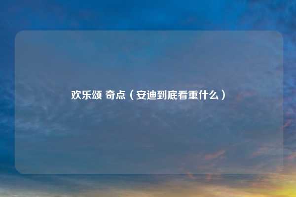 欢乐颂 奇点（安迪到底看重什么）