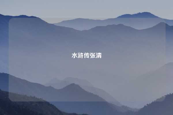 水浒传张清