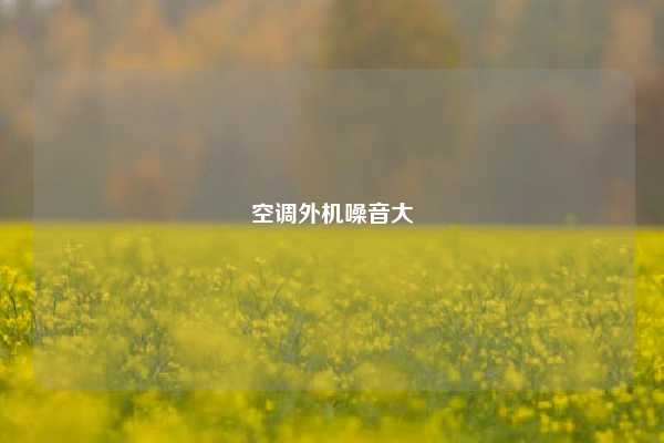 空调外机噪音大