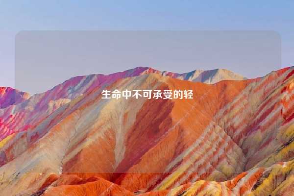 生命中不可承受的轻