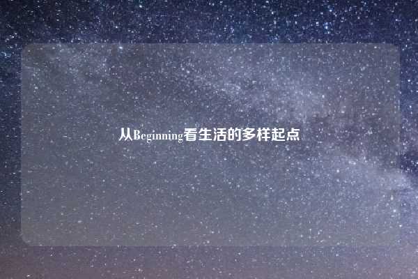 从Beginning看生活的多样起点