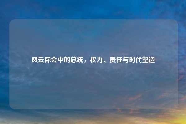 风云际会中的总统，权力、责任与时代塑造