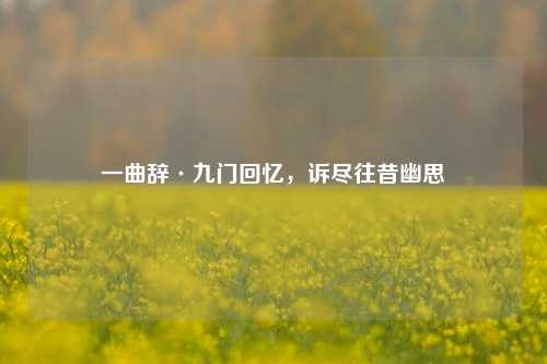 一曲辞·九门回忆,诉尽往昔幽思