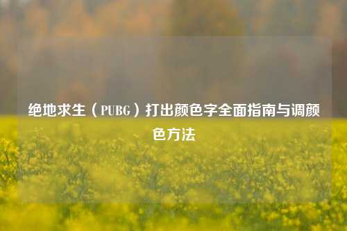 绝地求生（PUBG）打出颜色字全面指南与调颜色方法