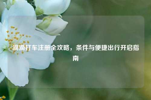 滴滴打车注册全攻略，条件与便捷出行开启指南