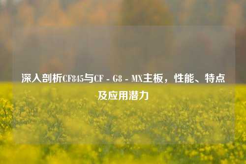 深入剖析CF845与CF - G8 - MX主板,性能、特点及应用潜力