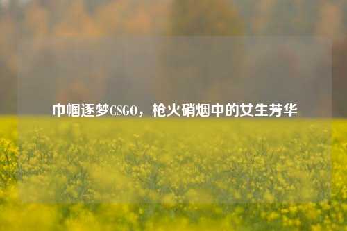 巾帼逐梦CSGO,枪火硝烟中的女生芳华