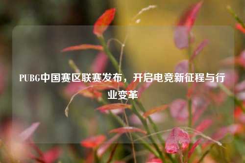 PUBG中国赛区联赛发布,开启电竞新征程与行业变革