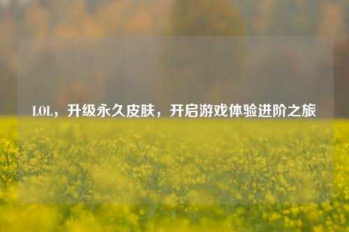 详细阅读:LOL,升级永久皮肤,开启游戏体验进阶之旅 LOL,升级永久皮肤,开启游戏体验进阶之旅