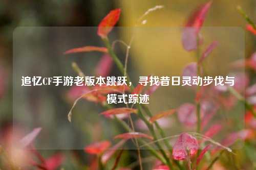 追忆CF手游老版本跳跃,寻找昔日灵动步伐与模式踪迹