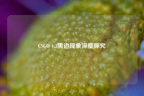 CSGO 4:3黑边现象深度探究