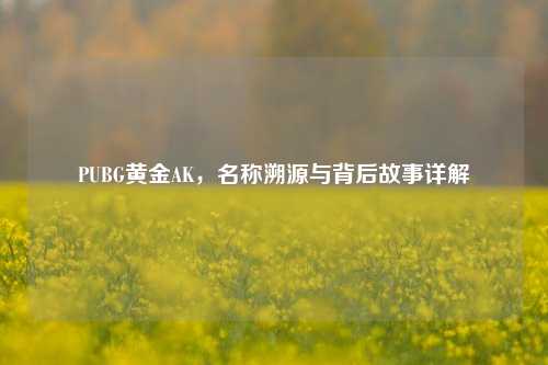 PUBG黄金AK,名称溯源与背后故事详解