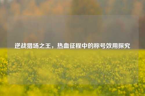 逆战猎场之王,热血征程中的称号效用探究