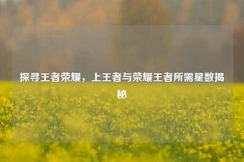 探寻王者荣耀,上王者与荣耀王者所需星数揭秘